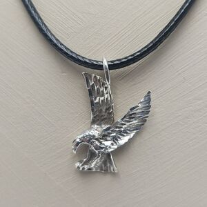 Vintage Diamond Cut 925 Sterling Silver Eagle Charm / Pendant